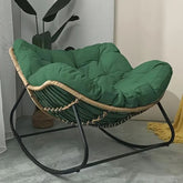 Hectarul - Fotoliu-balansoar cu cadru negru si perna verde Lazy Bloom Haro